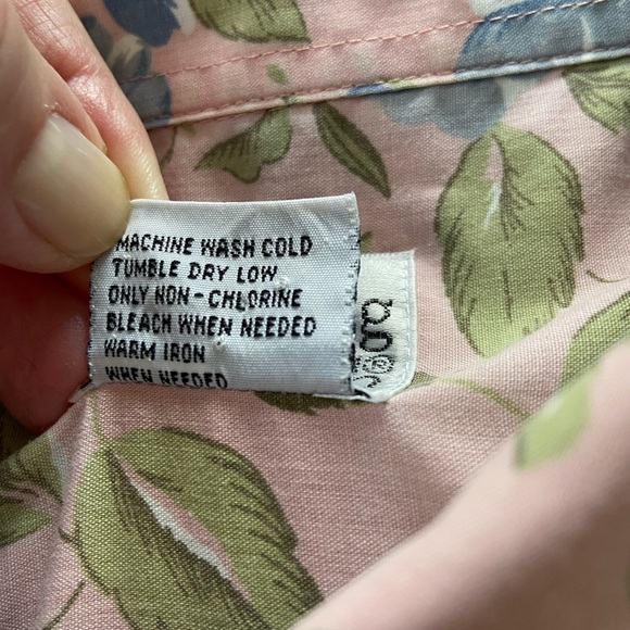 Hasting & Smith Vintage Button Up Shirt Dusty Pink Floral Short Sleeve Size 14 - Picture 4 of 13